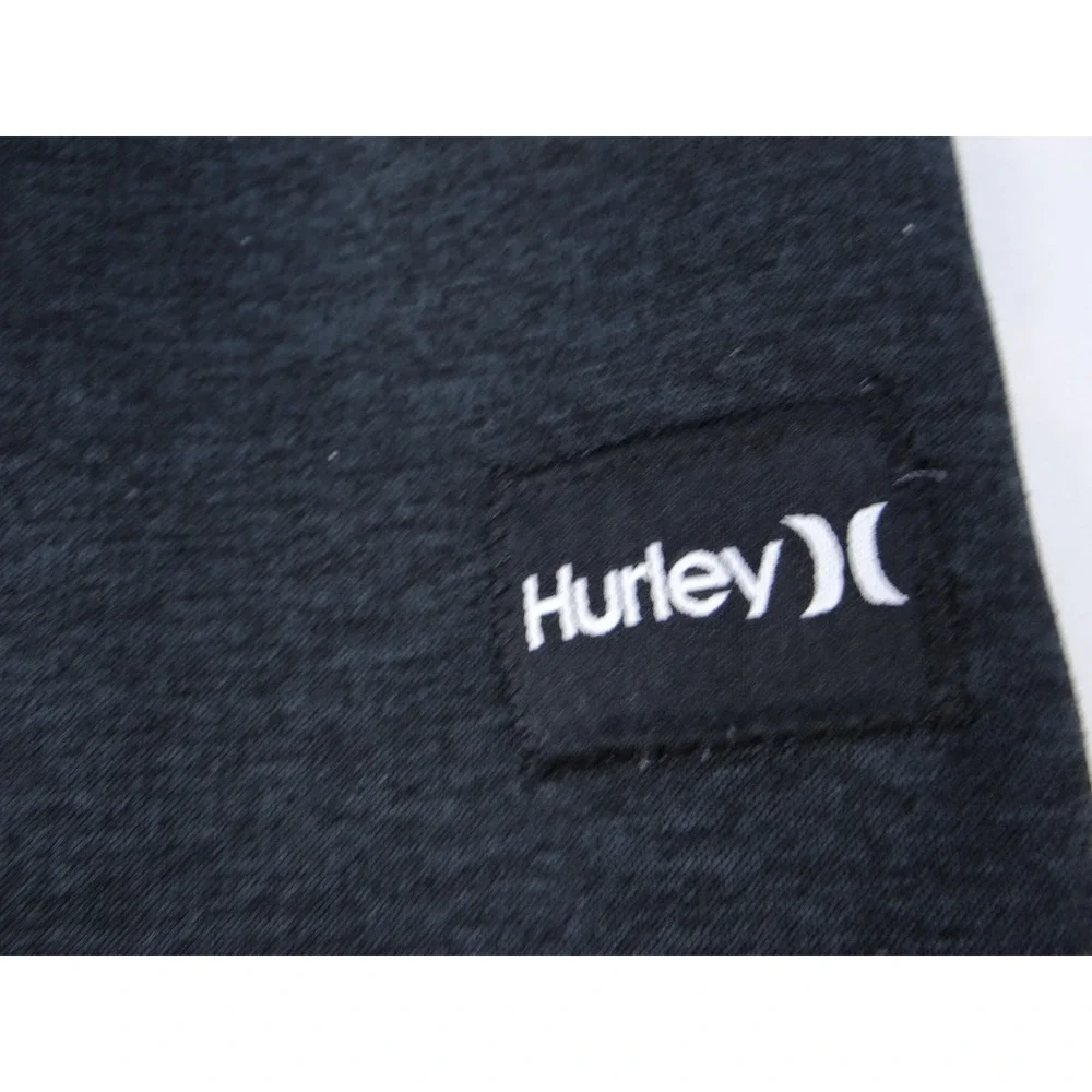 Hurley Black Jogger Sweatpants Athletic Lounge Drawstring Zipper Pockets Size L‎